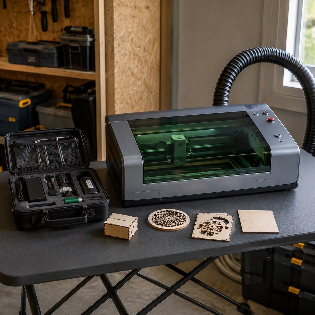 Cortadora láser portátil compacta preparada para trasladarse