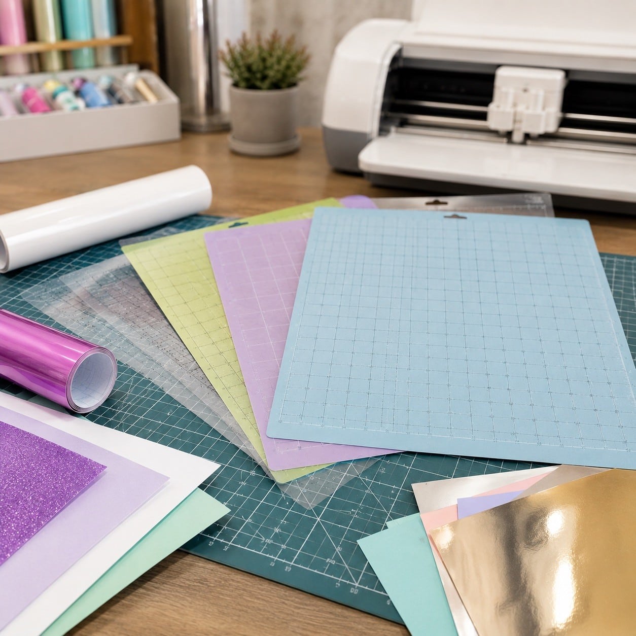 Tapetes adhesivos y bases de corte utilizados con plotters y herramientas de fabricación digital