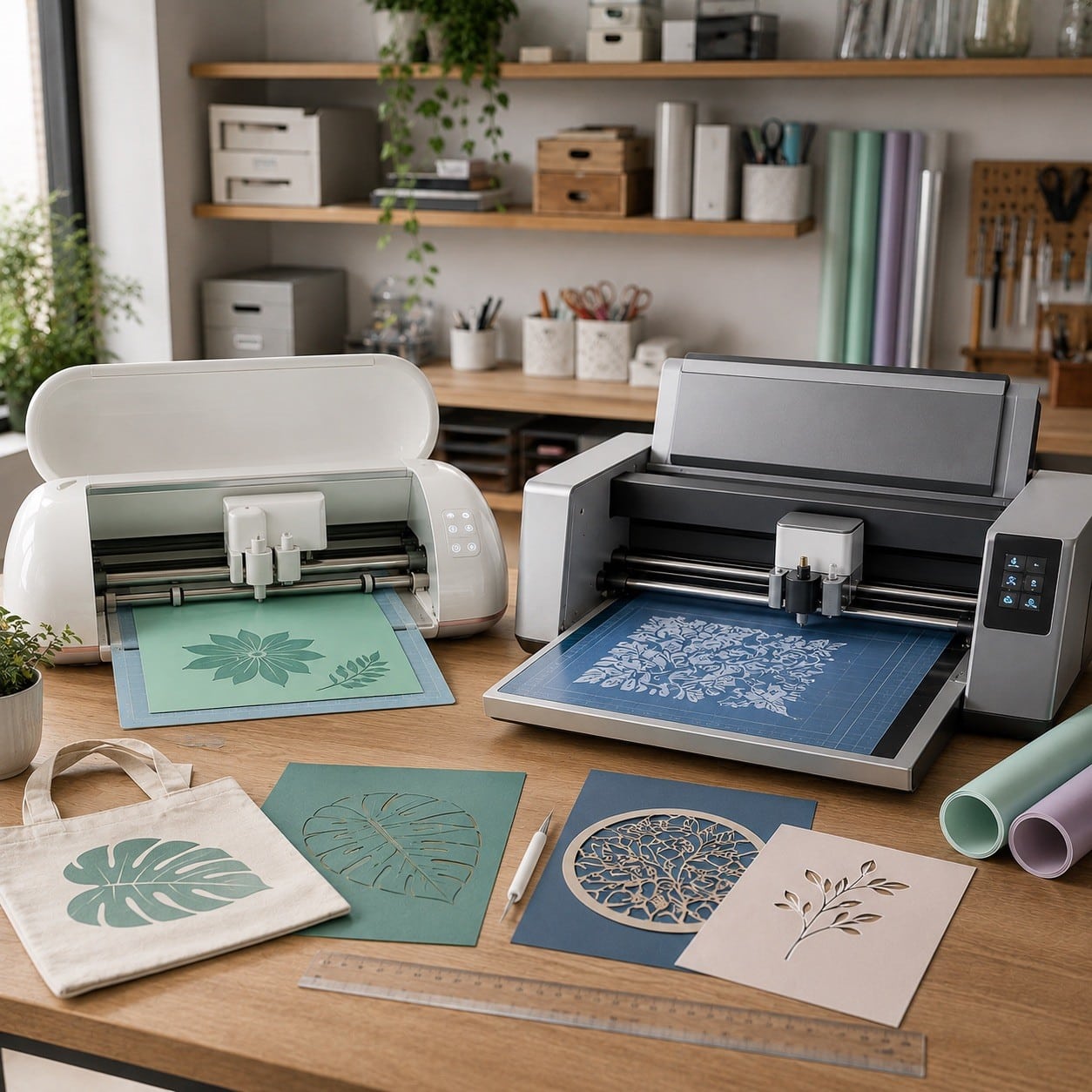 Comparativa de dos máquinas de corte digital tipo Cricut y Silhouette