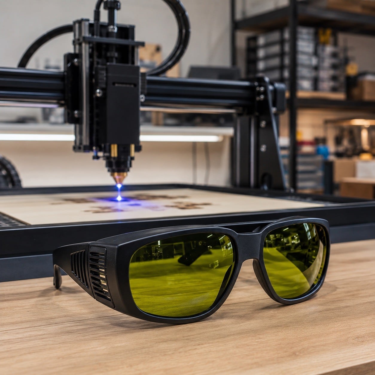 Gafas de protección para trabajar con máquinas de corte y grabado láser