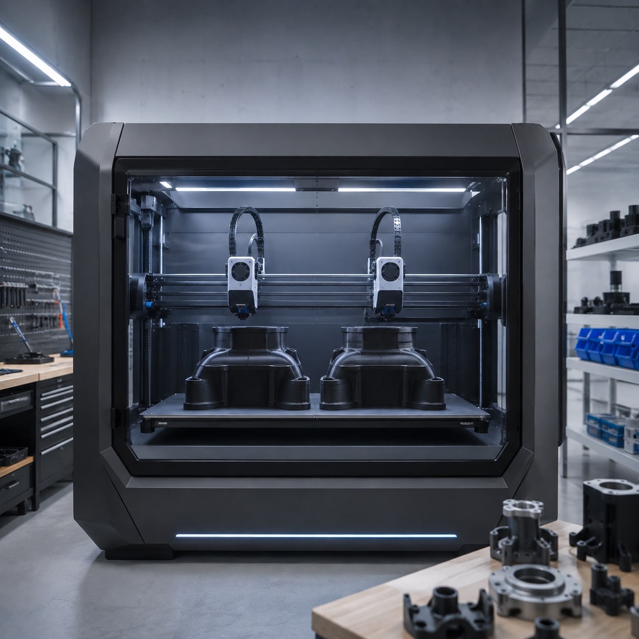 Impresora 3D profesional con doble extrusión independiente inspirada en BCN3D