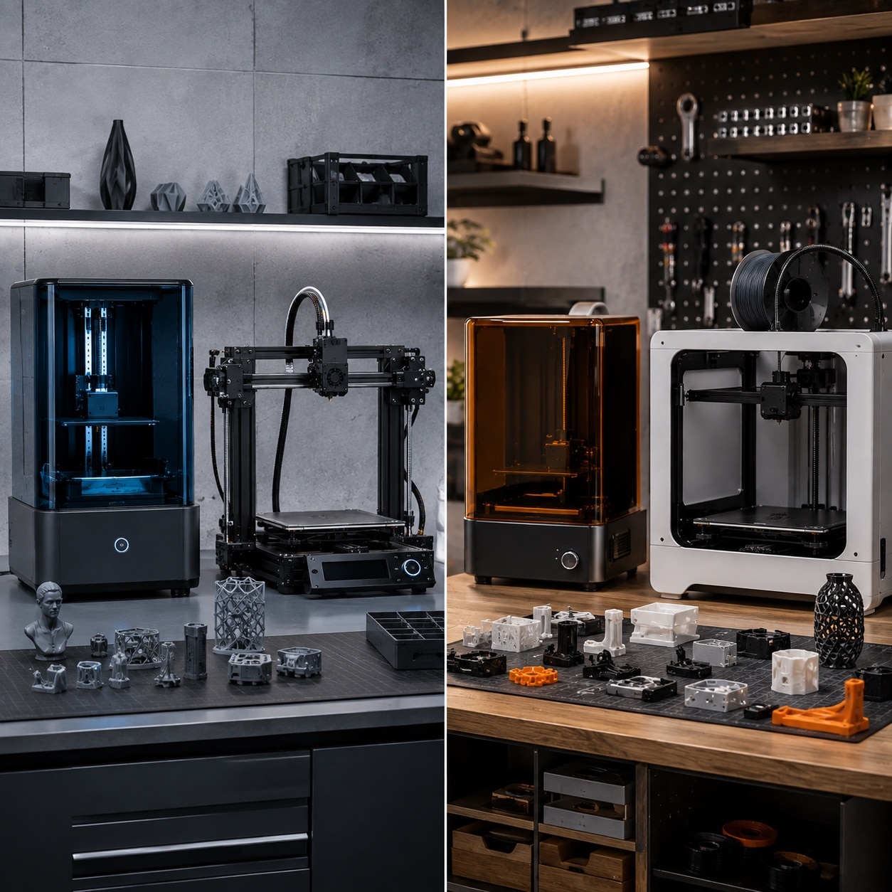 Comparación conceptual de impresoras 3D Elegoo y Anycubic