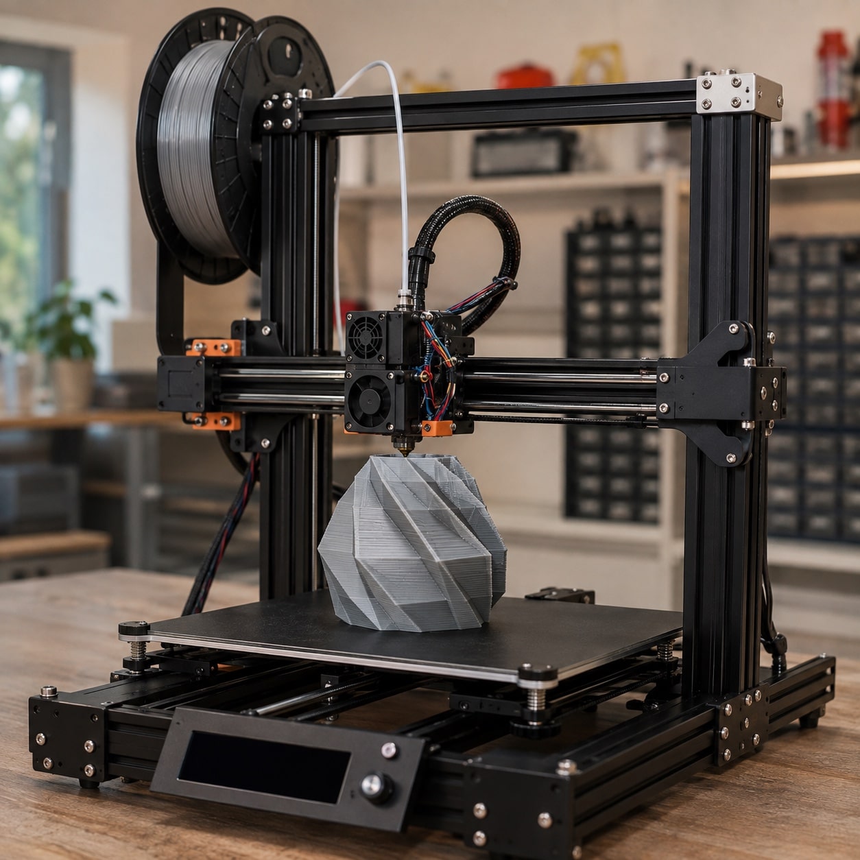 Impresora 3D FFF fabricando una pieza mediante filamento fundido