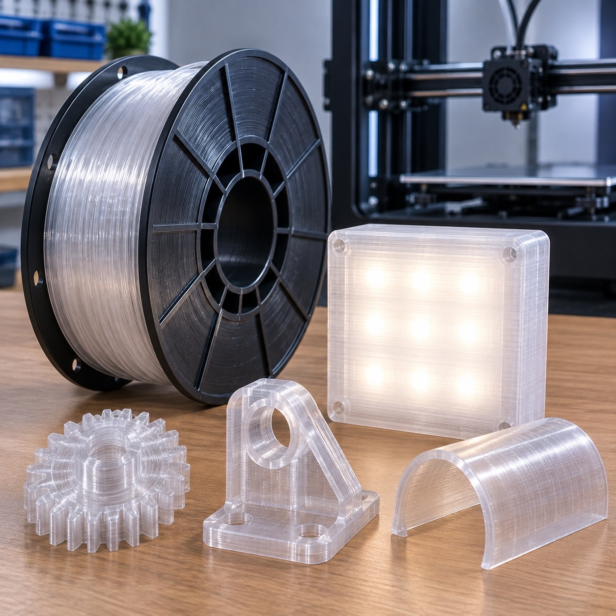 Piezas flexibles impresas en 3D y bobina de filamento elastomérico