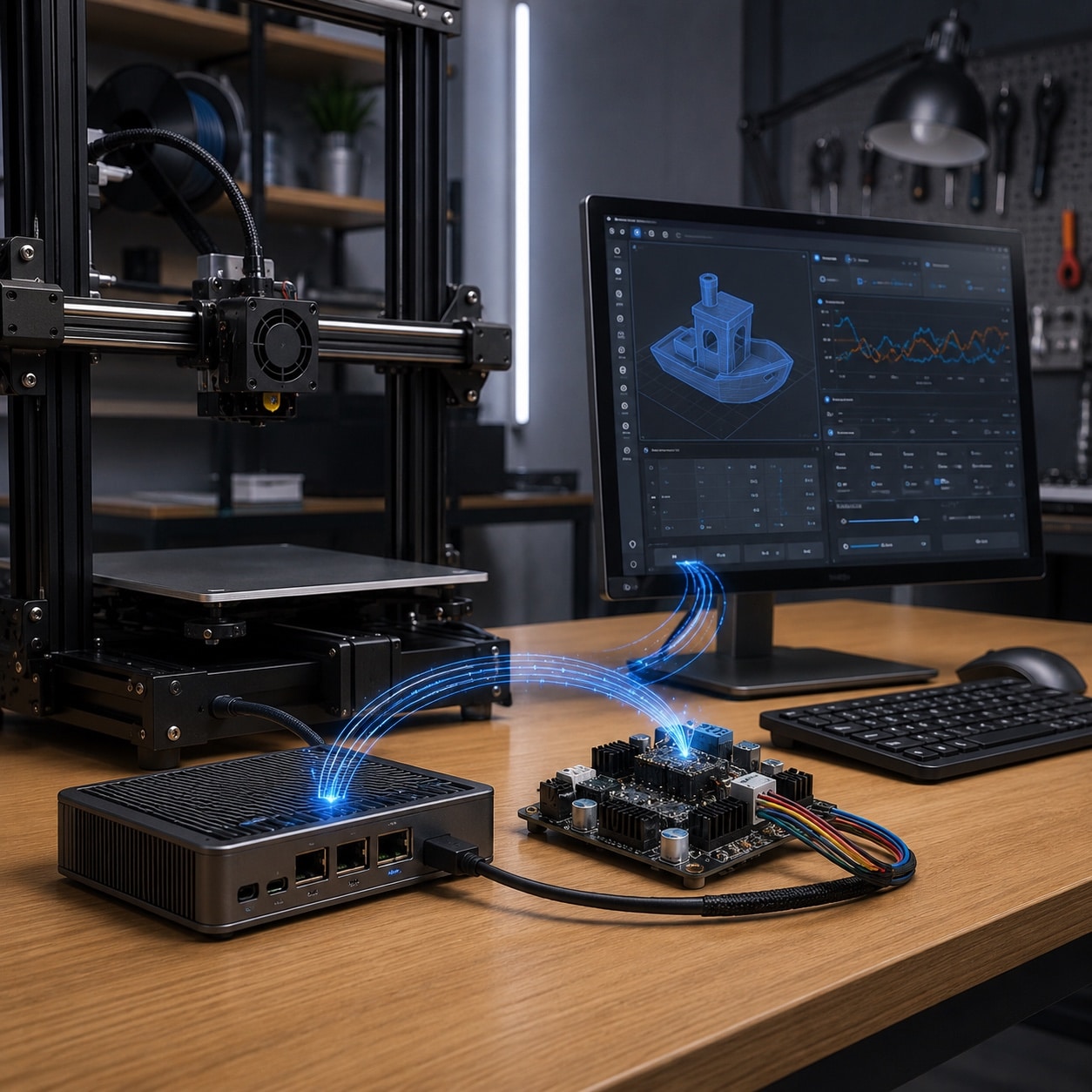 Arquitectura de una impresora 3D controlada con Klipper y un equipo anfitrión