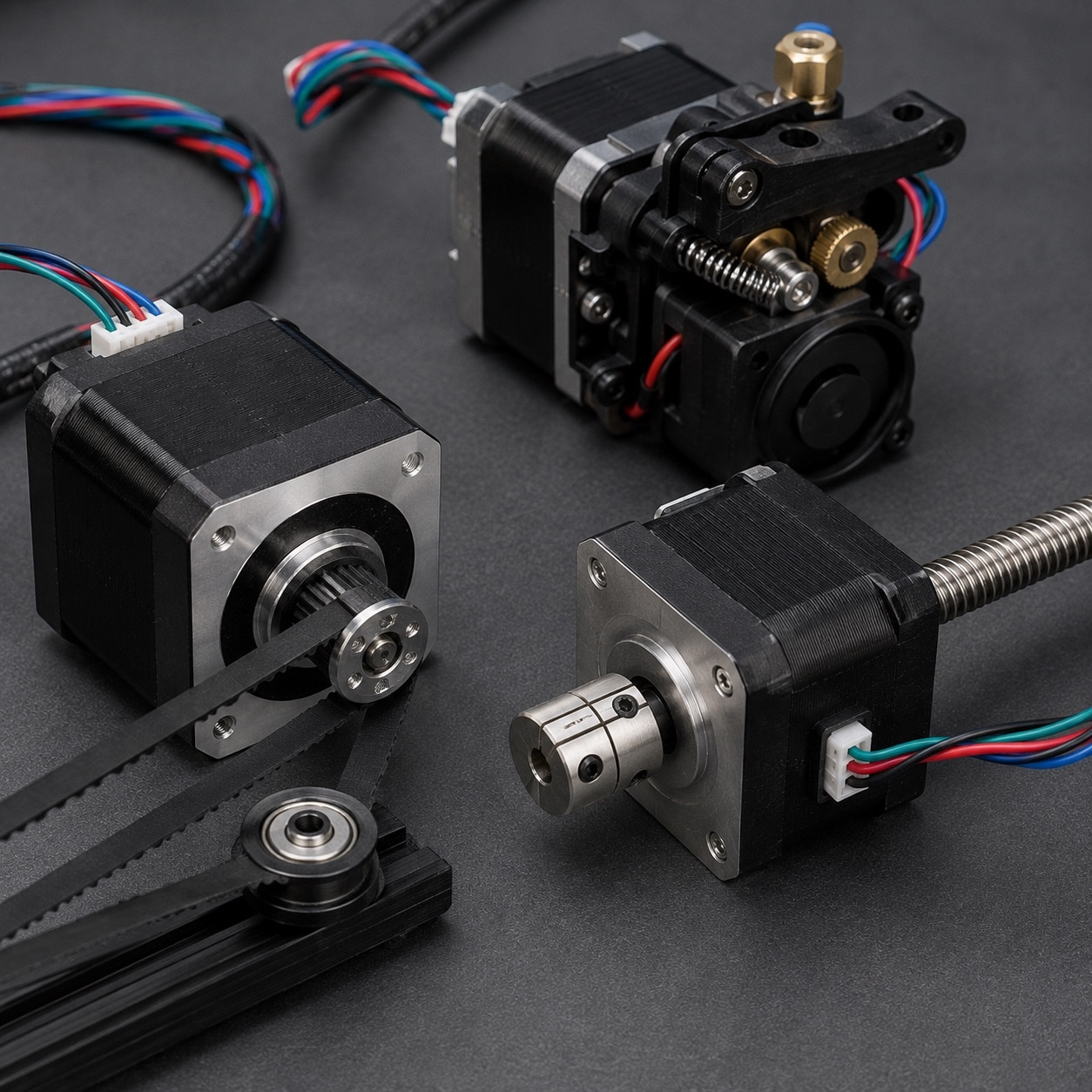 Motores utilizados en los ejes y extrusor de una impresora 3D