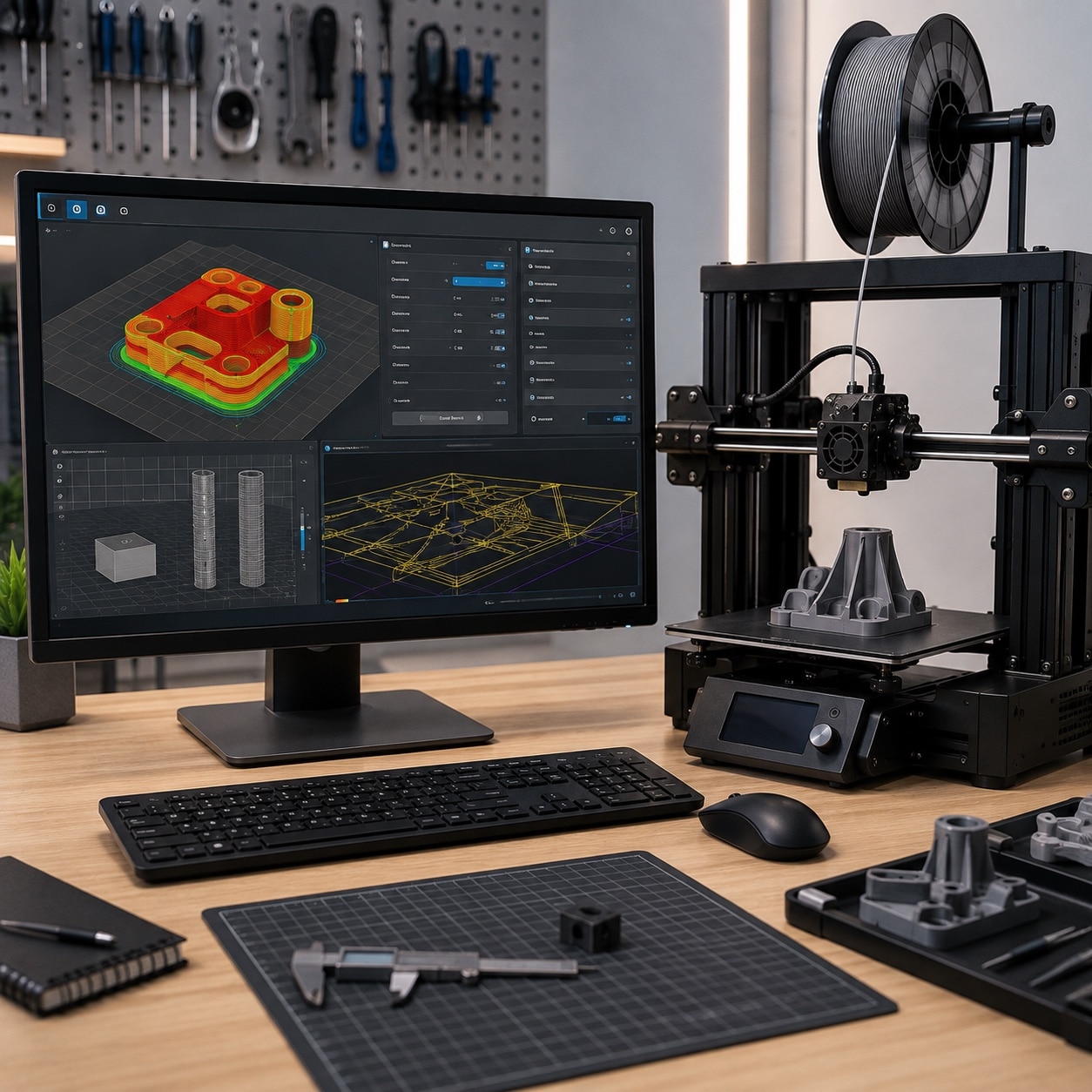 Interfaz de laminado y calibración para preparar una impresión 3D con OrcaSlicer