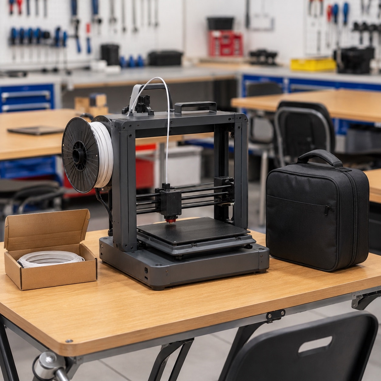 Impresora 3D portátil y compacta preparada para transportarse entre espacios de trabajo