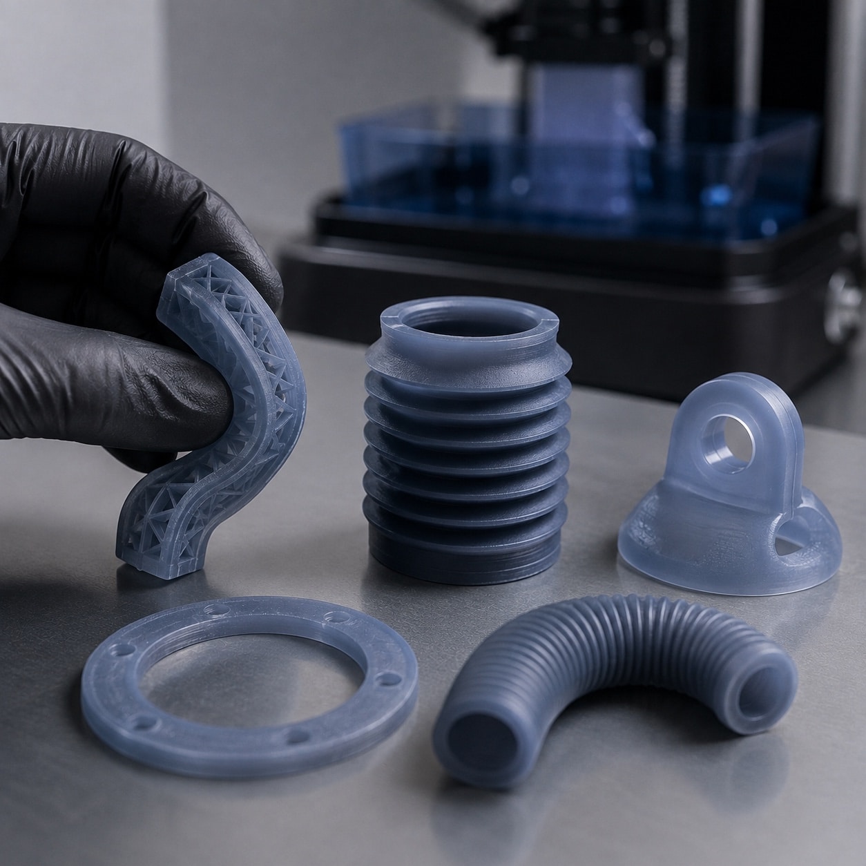 Piezas deformables fabricadas con resina flexible para impresión 3D