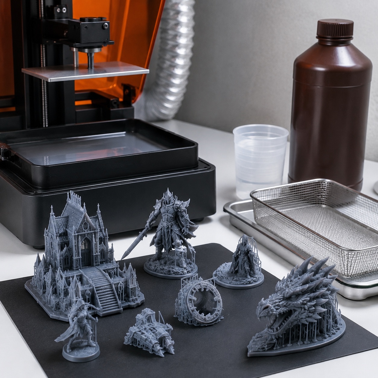 Miniaturas y maquetas impresas con resina standard