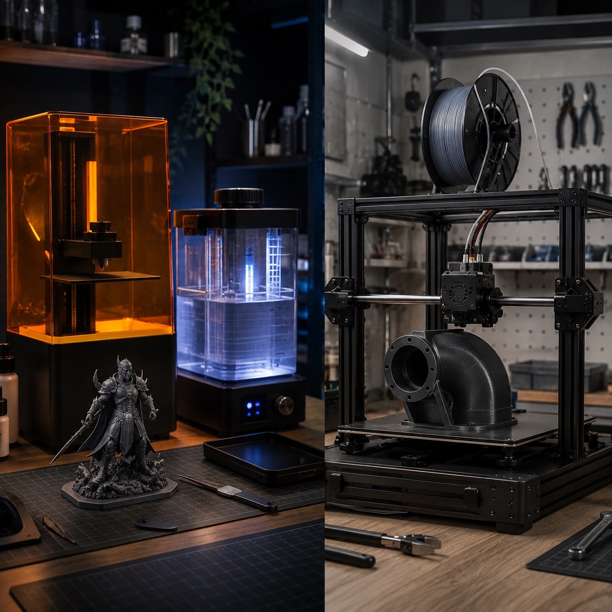 Comparación entre impresión 3D de resina y de filamento
