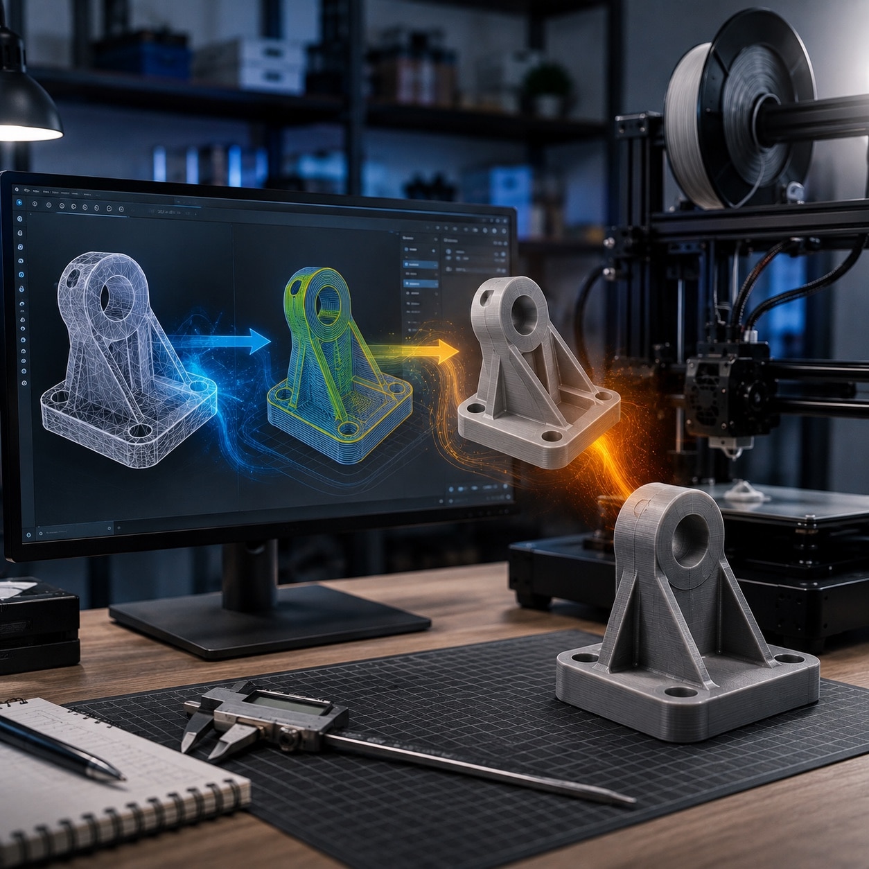 Archivo STL triangulado preparado para convertirse en una impresión 3D