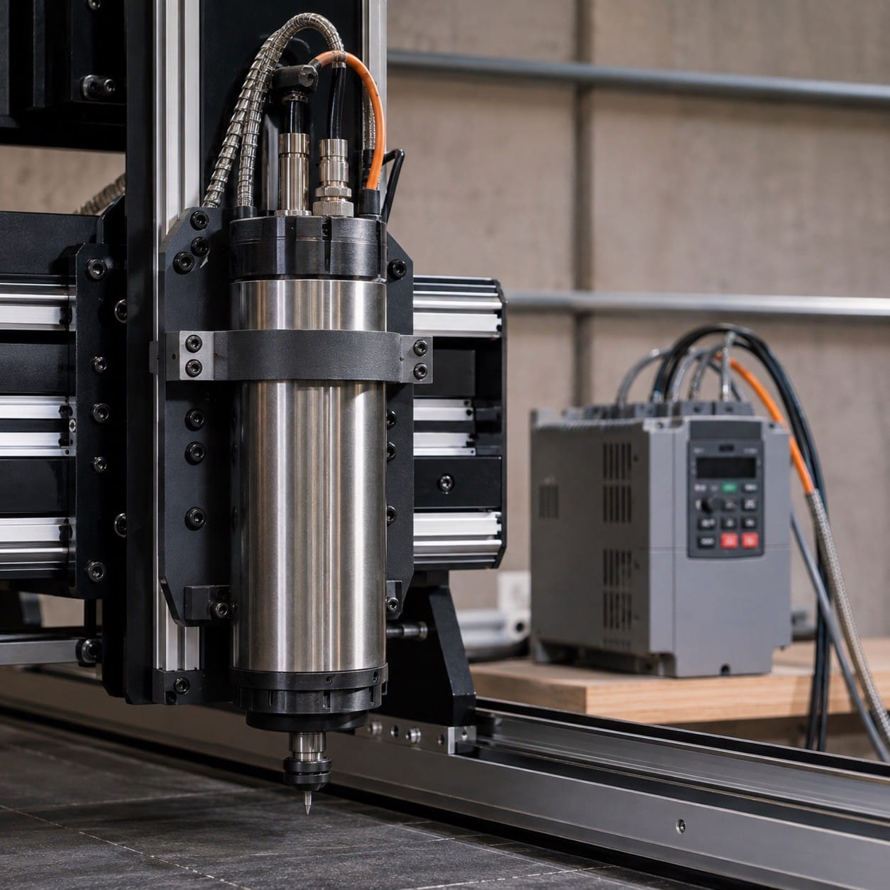 Husillo CNC con sistema de pinza ER preparado para montar en una máquina