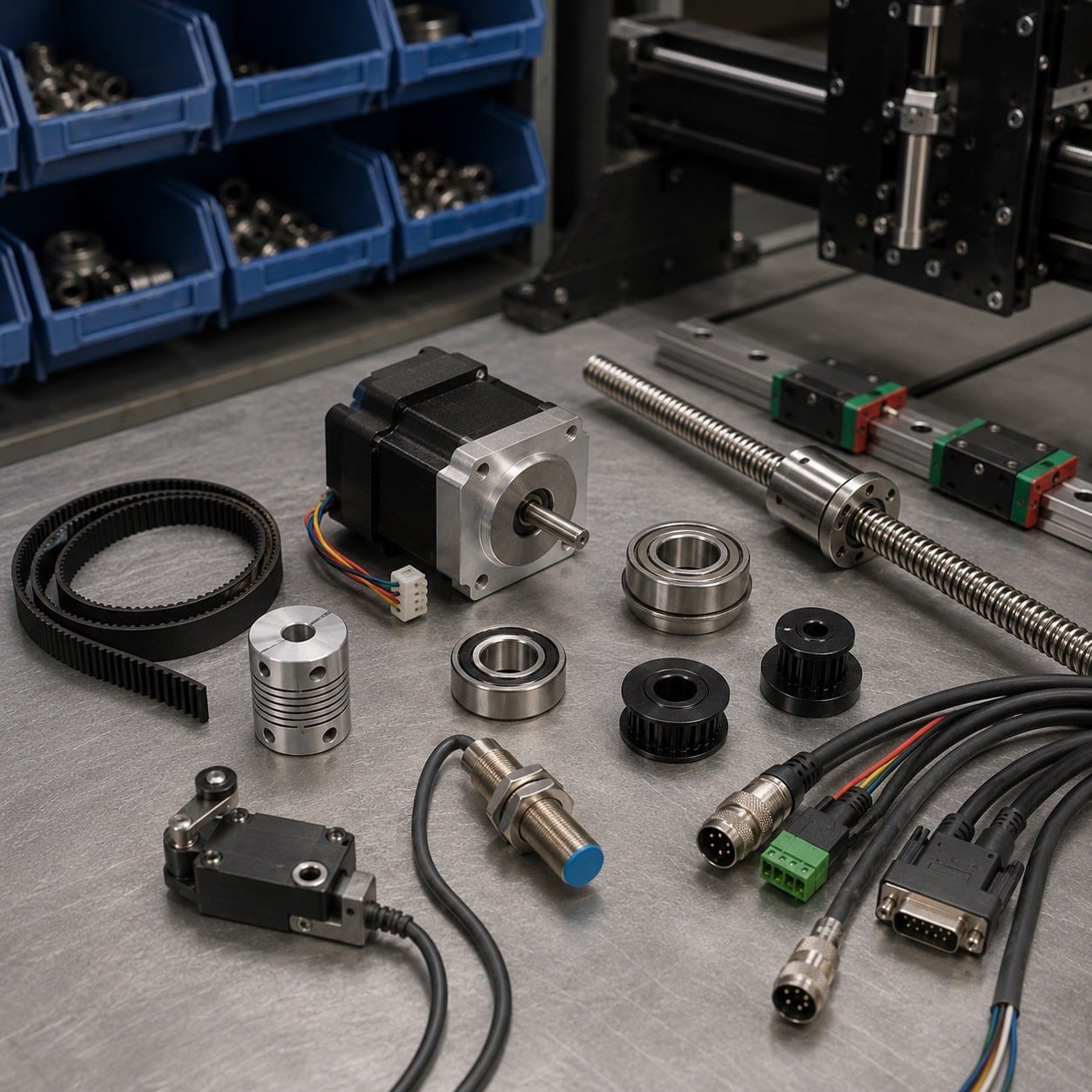Recambios mecánicos y eléctricos habituales para mantenimiento de máquinas CNC