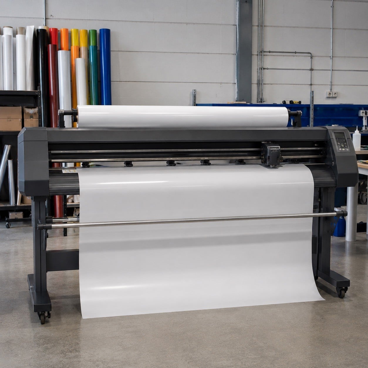 Plotter de corte de gran formato con rollo ancho de vinilo