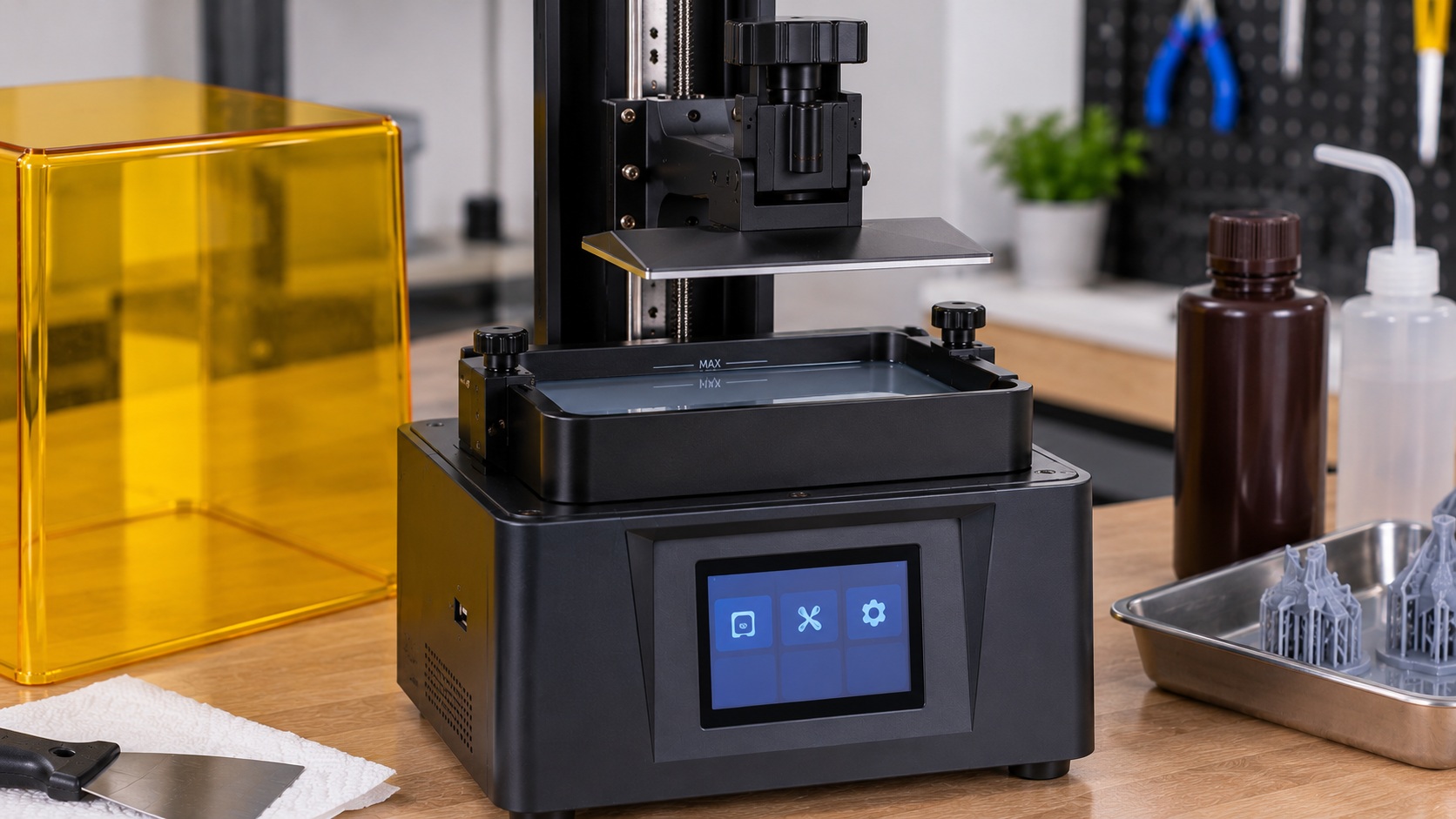 Detalle del sistema de exposición DLP de la Anycubic Photon D2.
