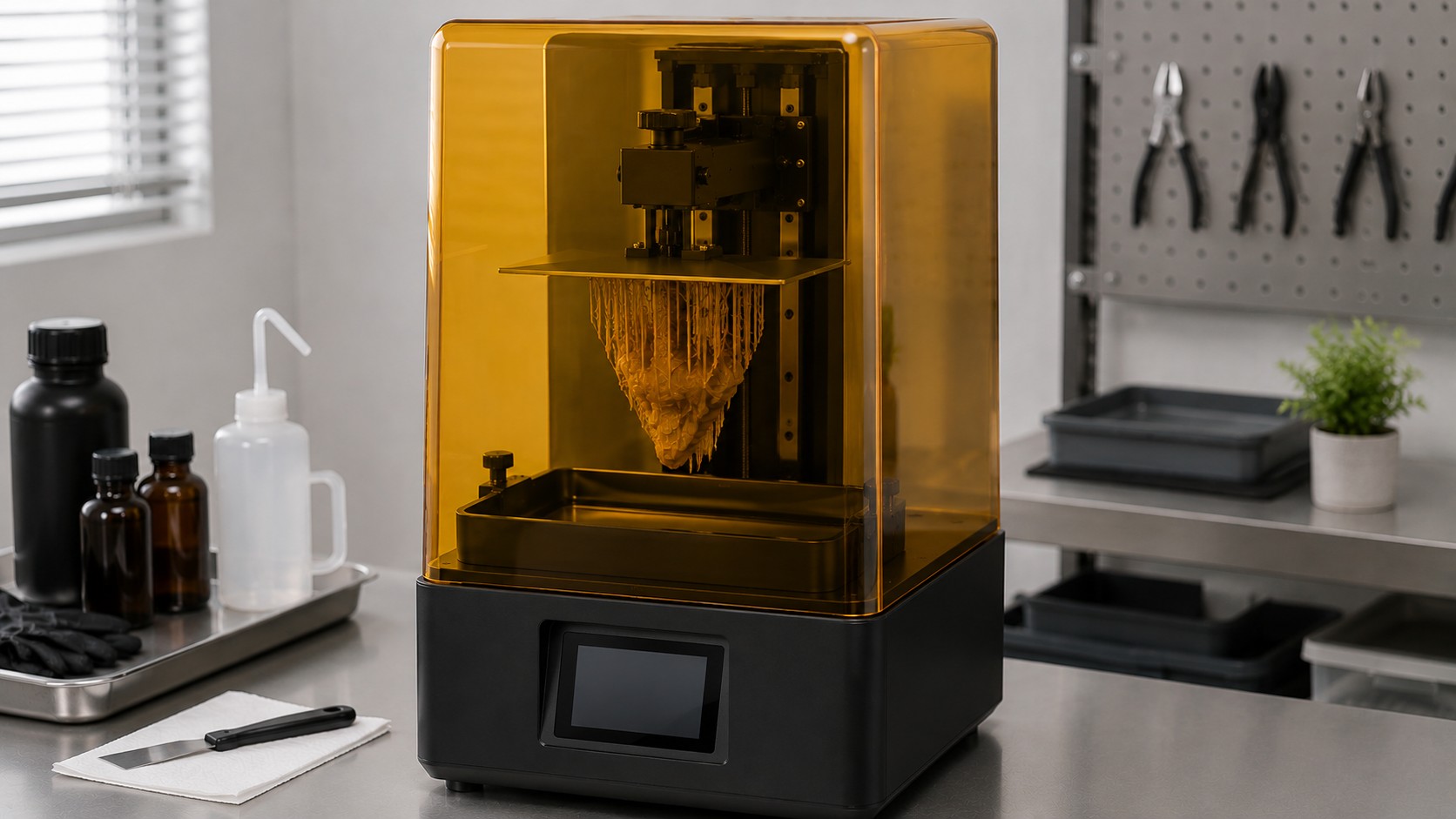 Anycubic Photon Mono M5s durante una impresión