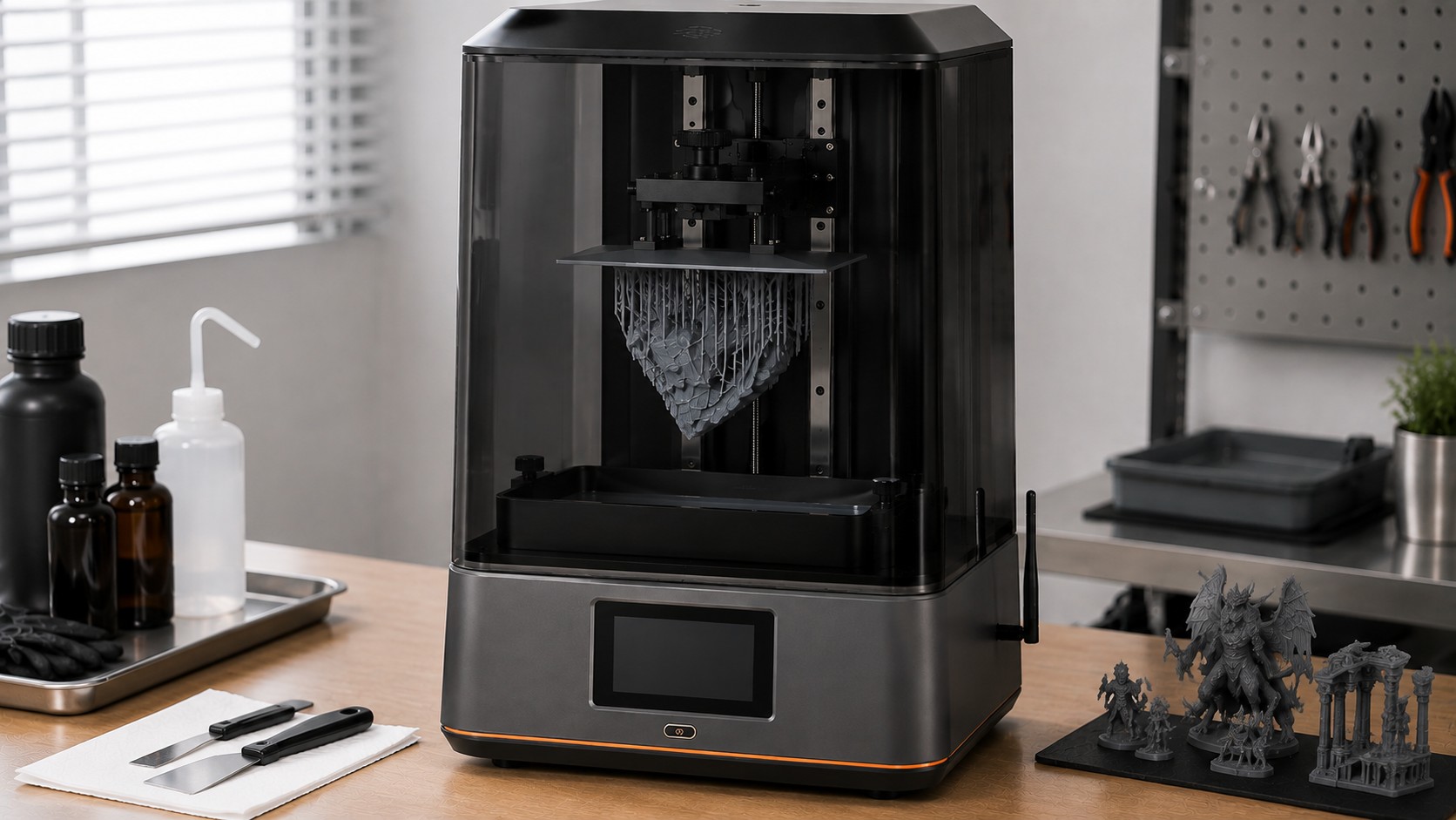 Anycubic Photon Mono M7 durante una impresión