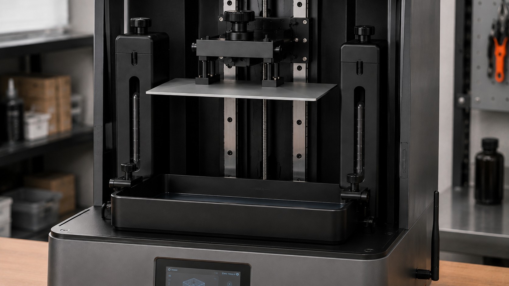 Detalle de rellenado, retirada y calentamiento automático de resina en la Anycubic Photon Mono M7 Pro