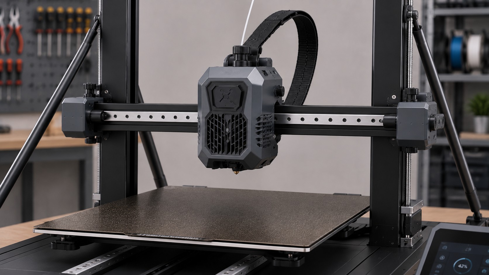 Detalle de Klipper, guías lineales e input shaping en gran formato en la Artillery Sidewinder X4 Plus