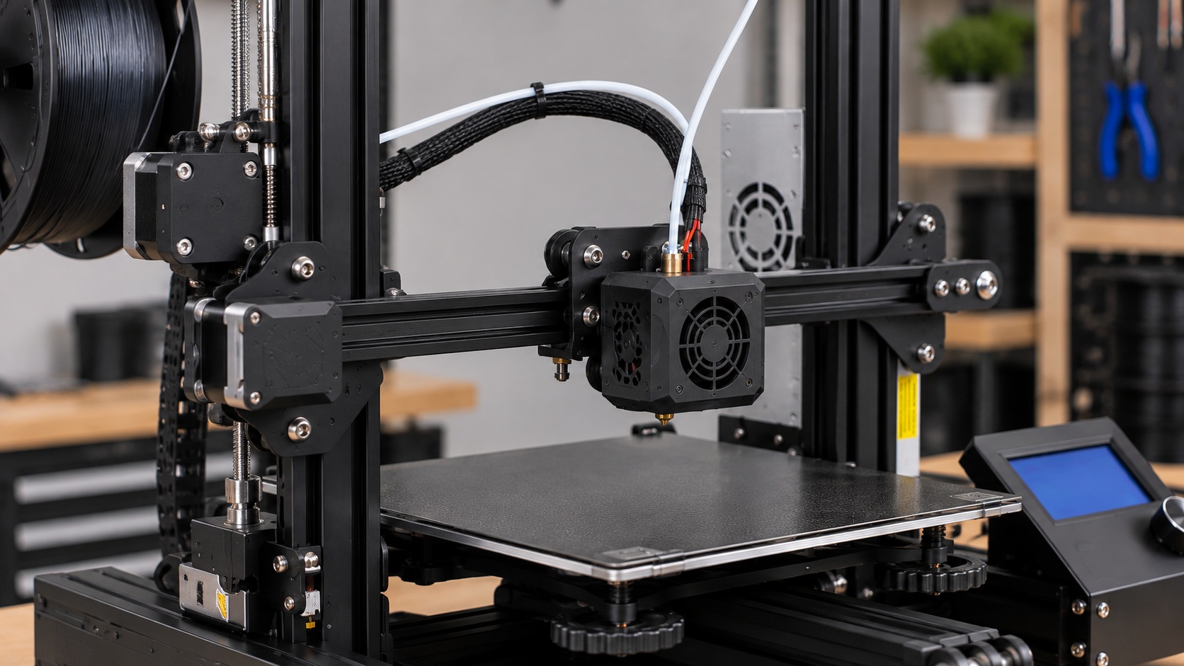 Rueda manual de nivelación de la cama de la Ender-3.
