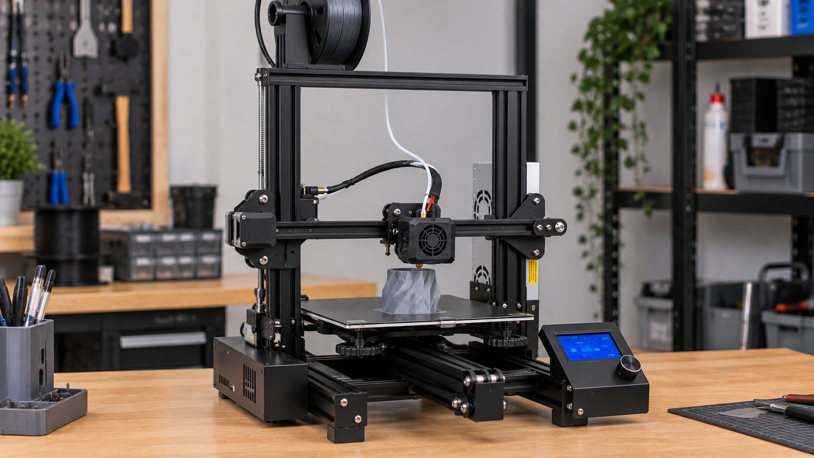 Creality Ender-3 original imprimiendo una pieza de PLA.