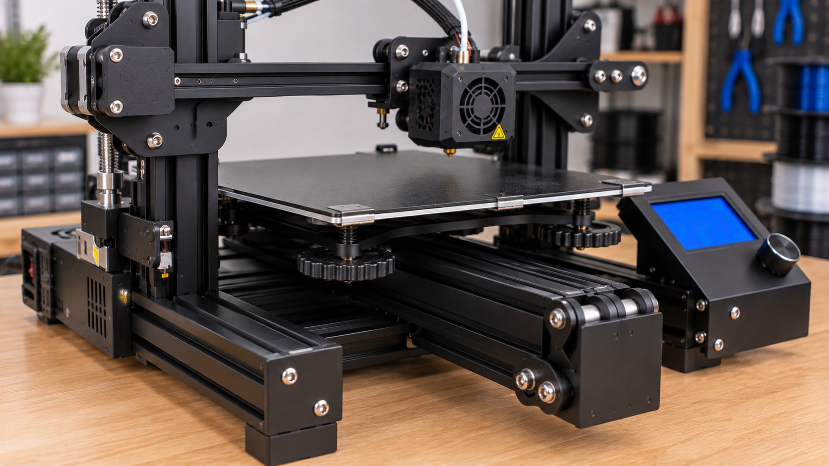 Detalle de la cama magnética flexible de la Ender-3 Pro.