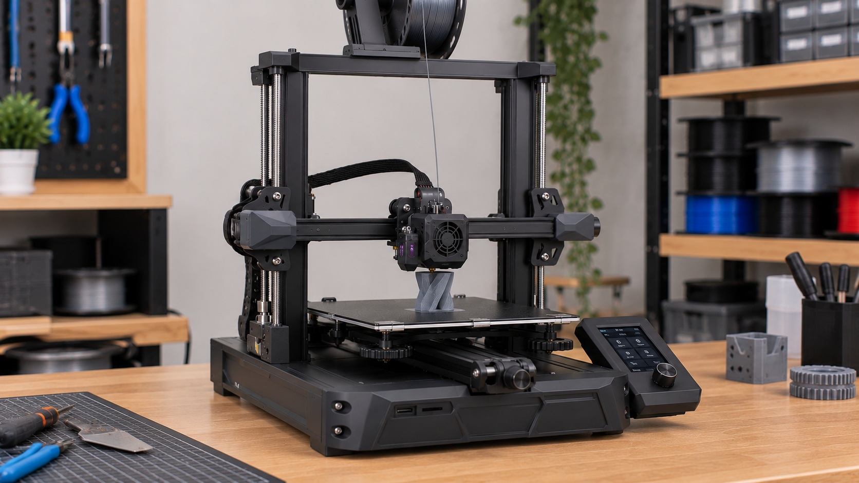 Creality Ender-3 S1 imprimiendo con su extrusor directo.