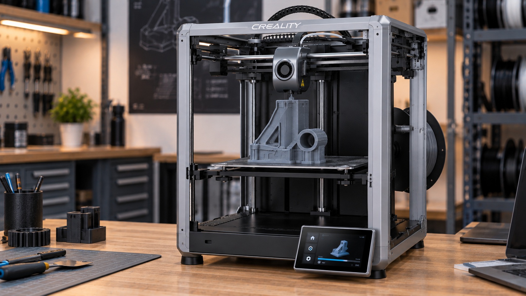 Creality K1 SE imprimiendo una pieza de filamento
