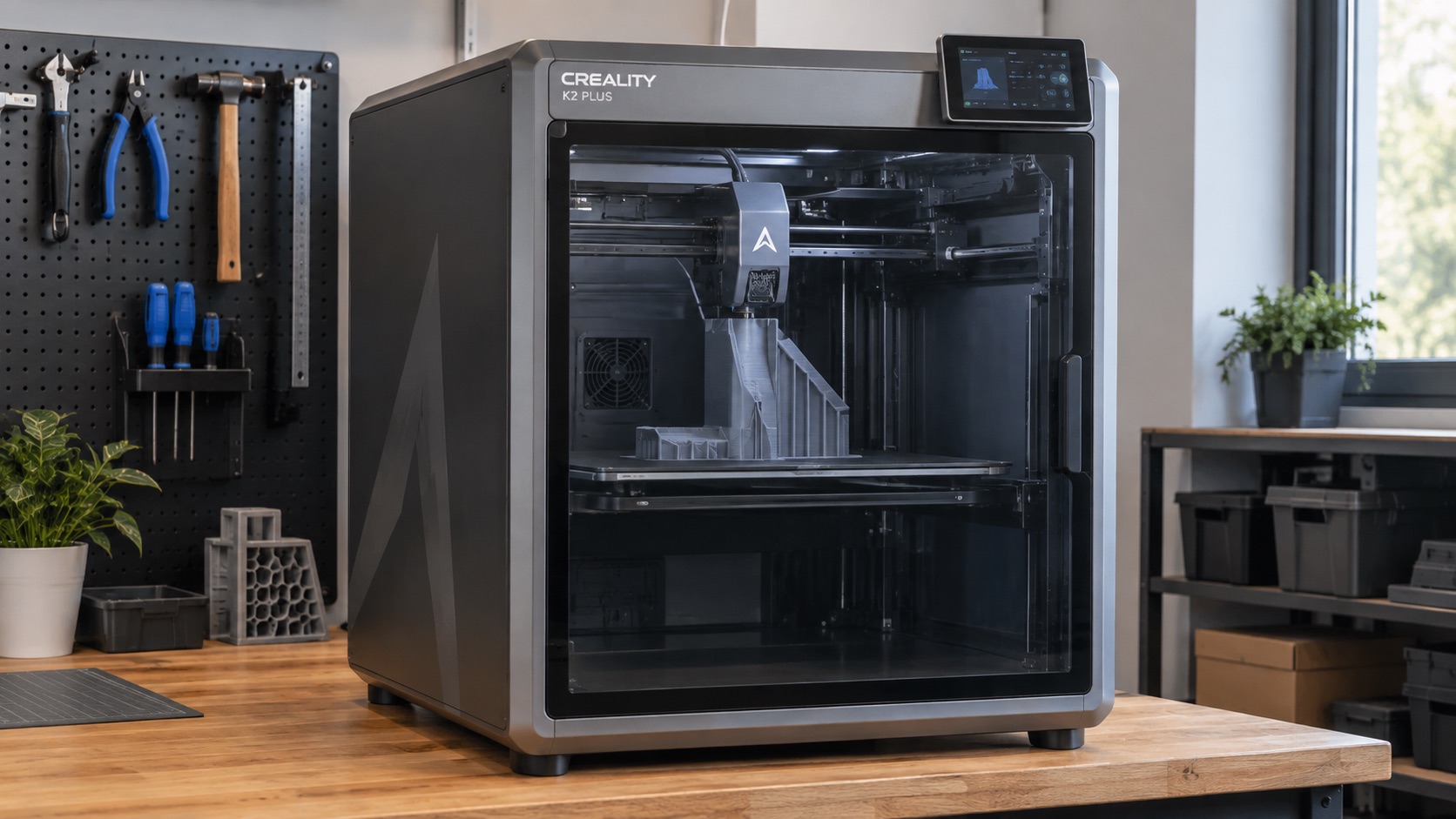 Creality K2 Plus imprimiendo una pieza grande