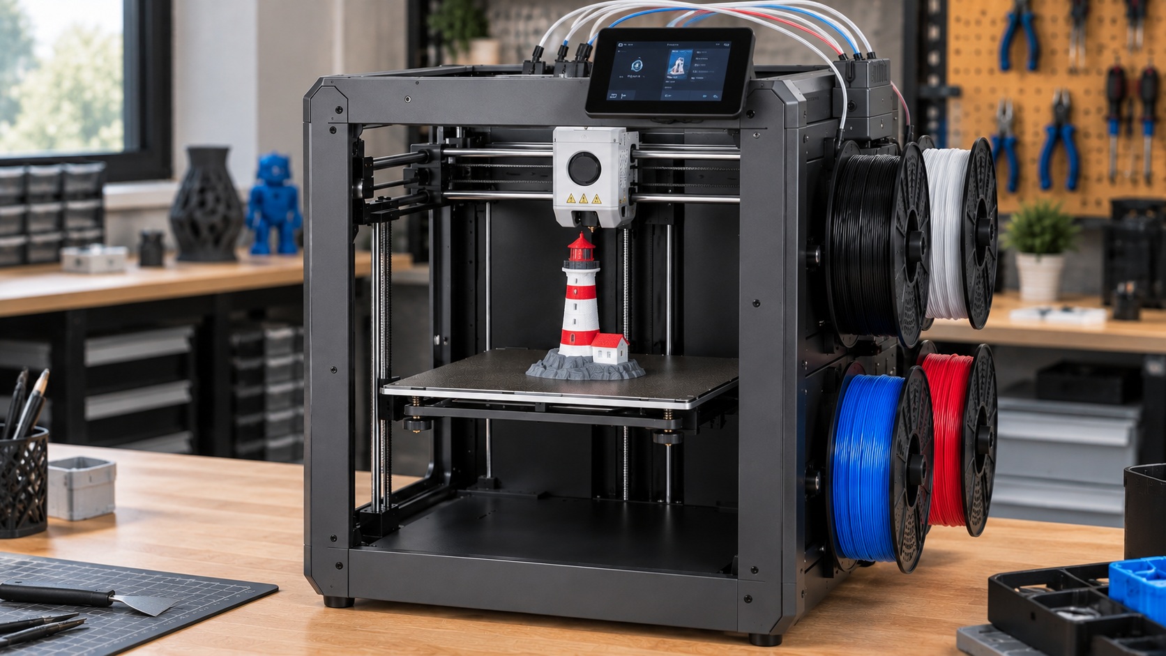 Flashforge AD5X realizando una impresión multicolor.