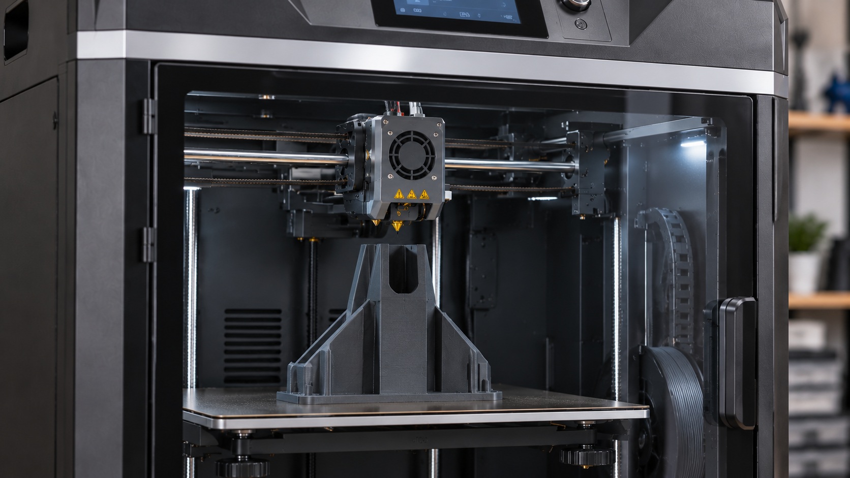 Detalle de la plataforma flexible de la Flashforge Guider 3.