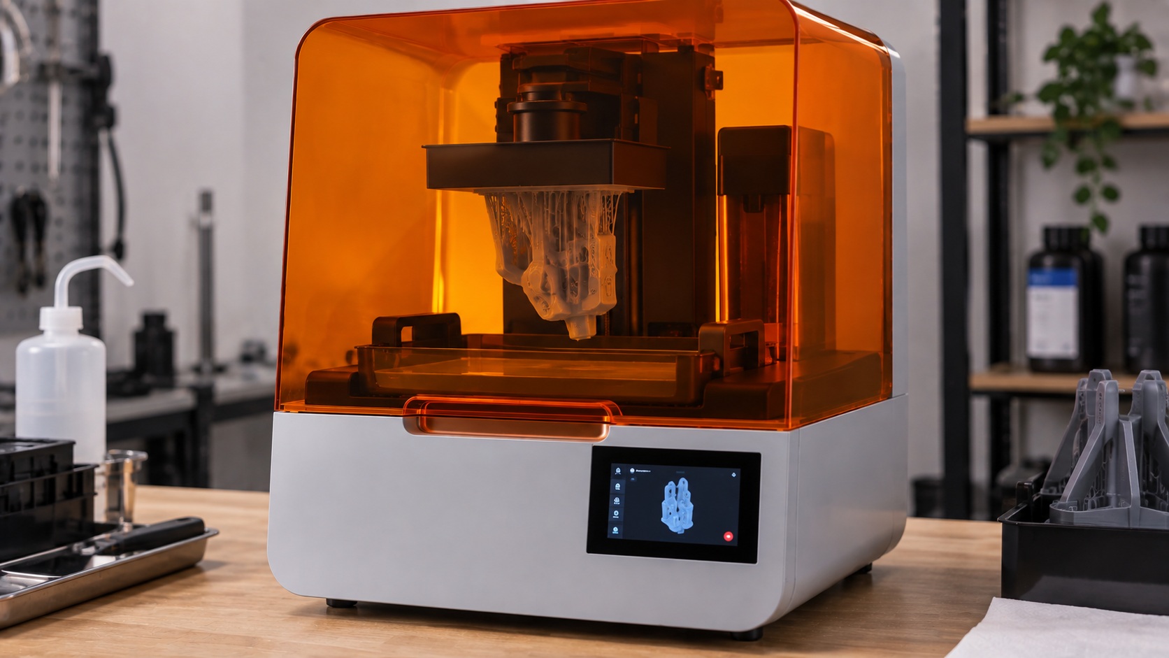 Formlabs Form 3+ durante una impresión en resina.