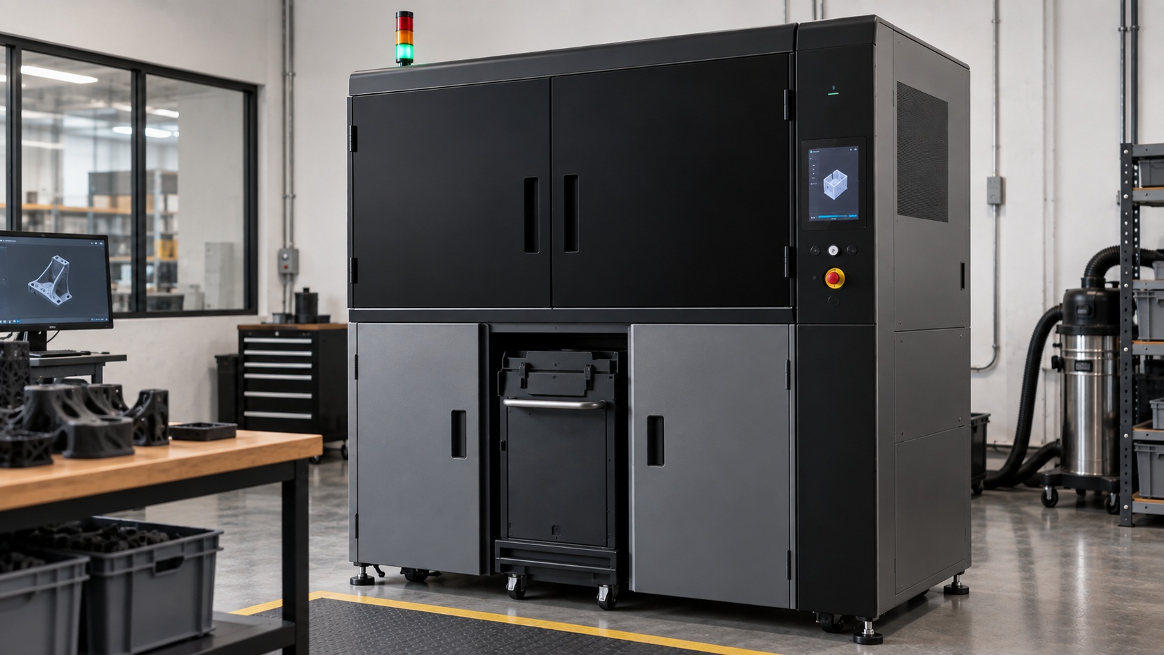 Formlabs Fuse X1 durante una construcción SLS