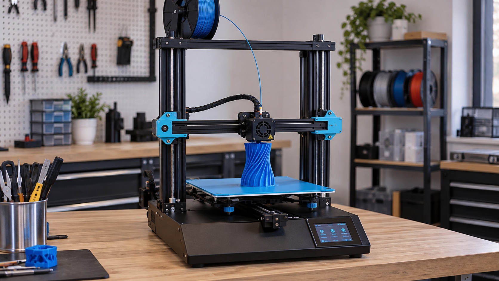 Geeetech Mizar S imprimiendo una pieza de PETG.