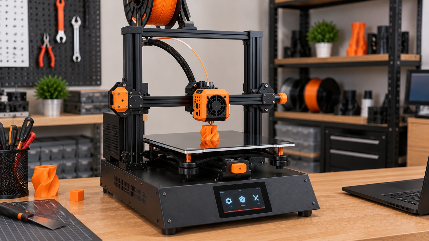 Hellbot Magna SE imprimiendo sobre su cama de vidrio.