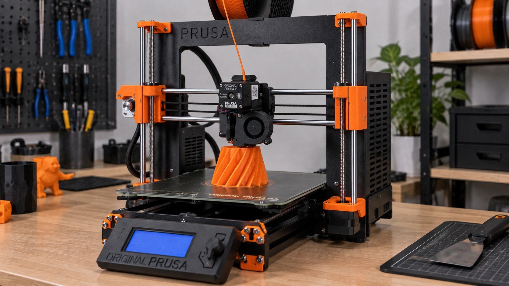 Original Prusa MK3S+ imprimiendo una pieza funcional.
