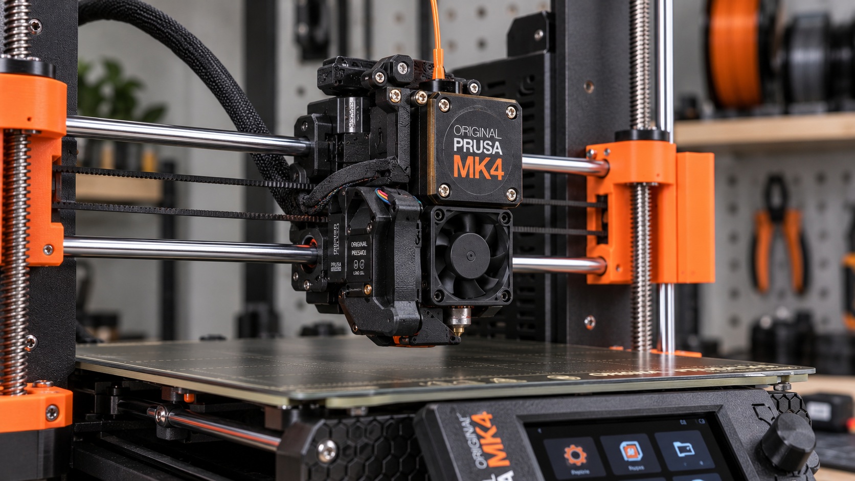 Nextruder de la Prusa MK4 realizando el sondeo con load cell.