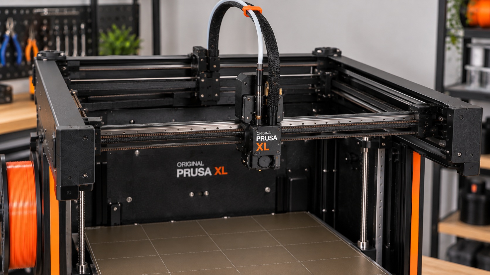 Detalle del cambiador de herramientas de la Original Prusa XL.