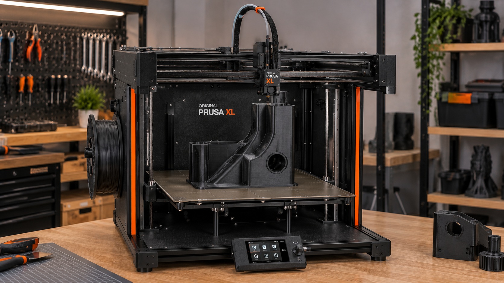 Original Prusa XL realizando una impresión multimaterial.