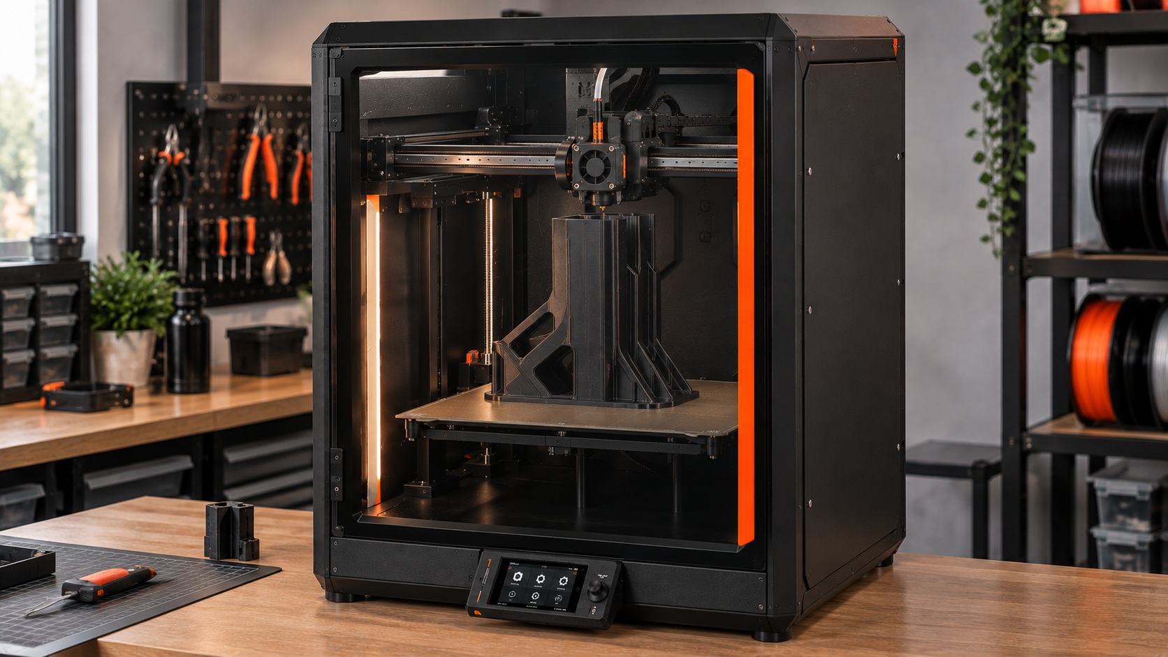 Prusa CORE One L imprimiendo una pieza funcional grande.