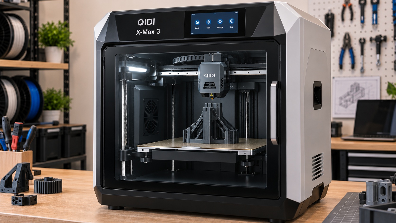 QIDI X-Max 3 imprimiendo una pieza funcional