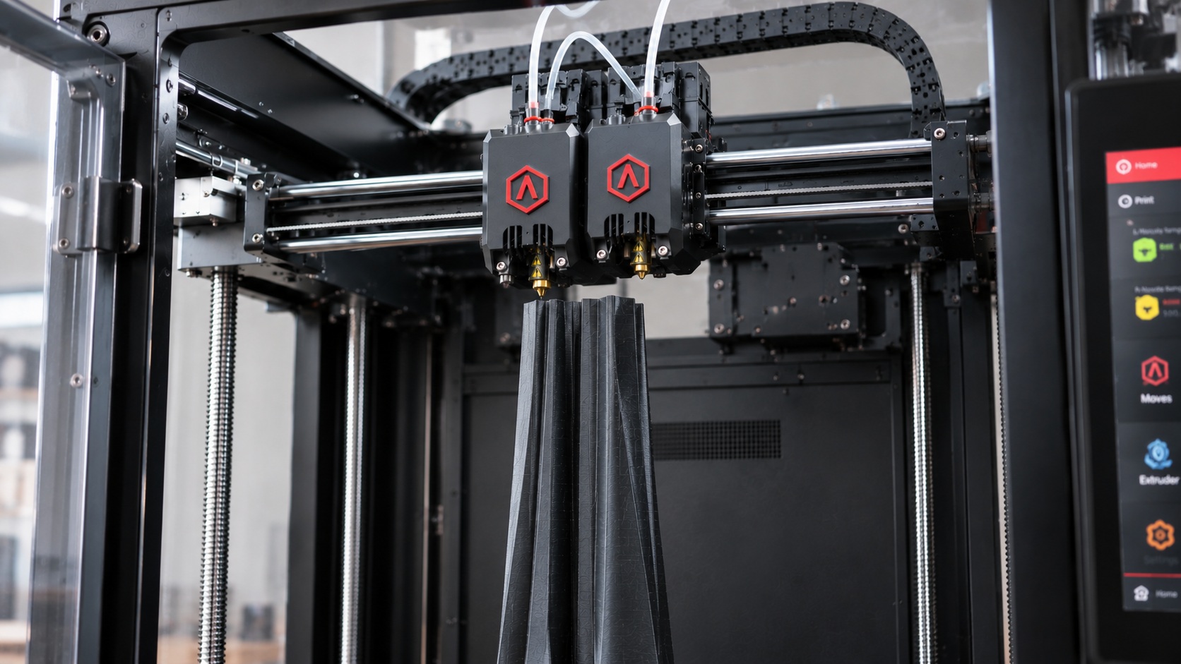 Detalle del doble cabezal de la Raise3D Pro3 Plus.