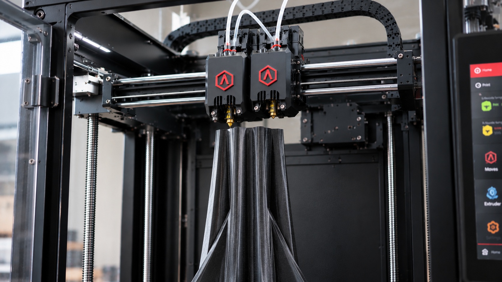 Detalle del doble cabezal de la Raise3D Pro3 Plus HS.