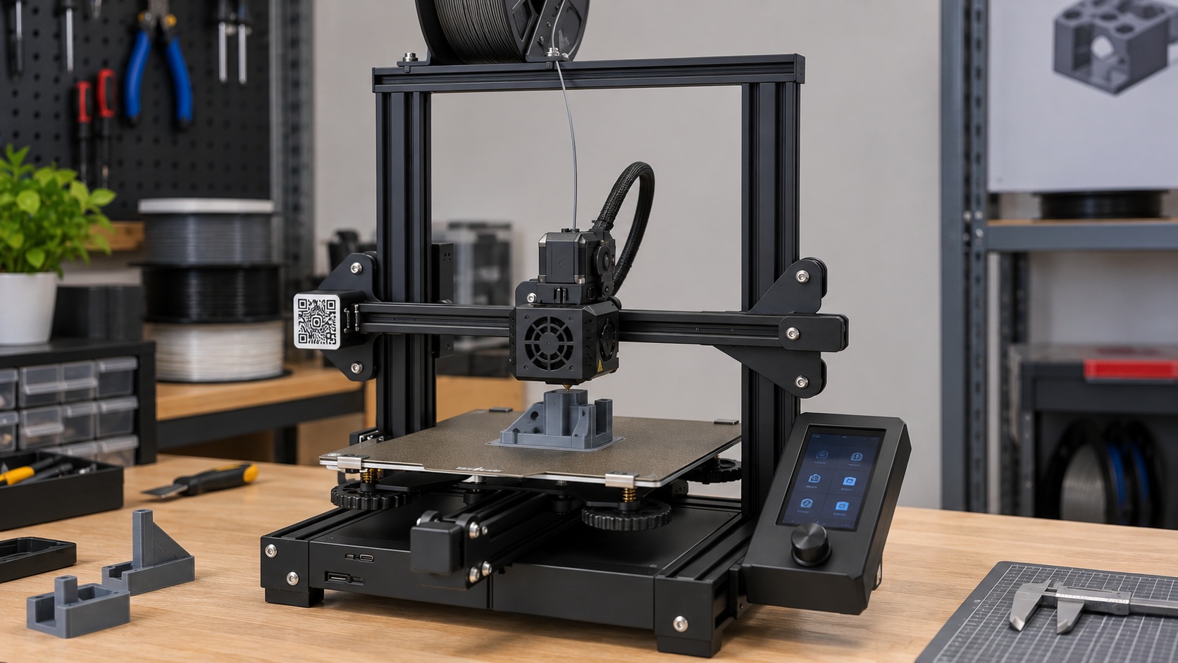 Voxelab Aquila S2 imprimiendo TPU con su extrusor directo.