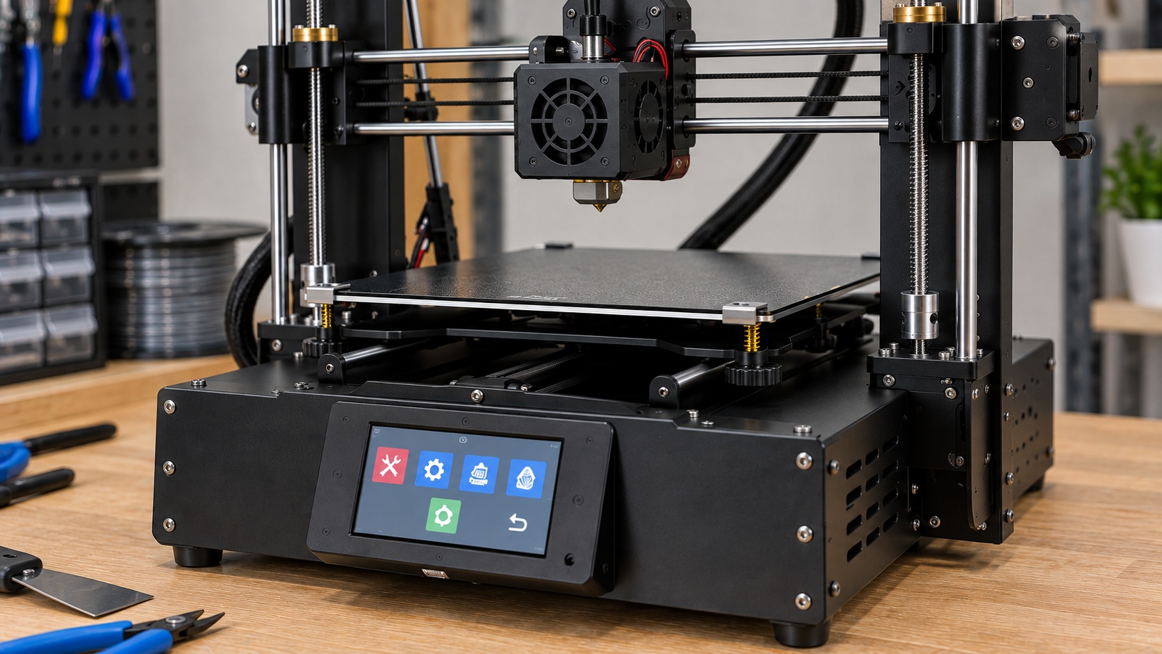 Detalle del extrusor directo MK10 de la Wanhao Duplicator i3 Plus.