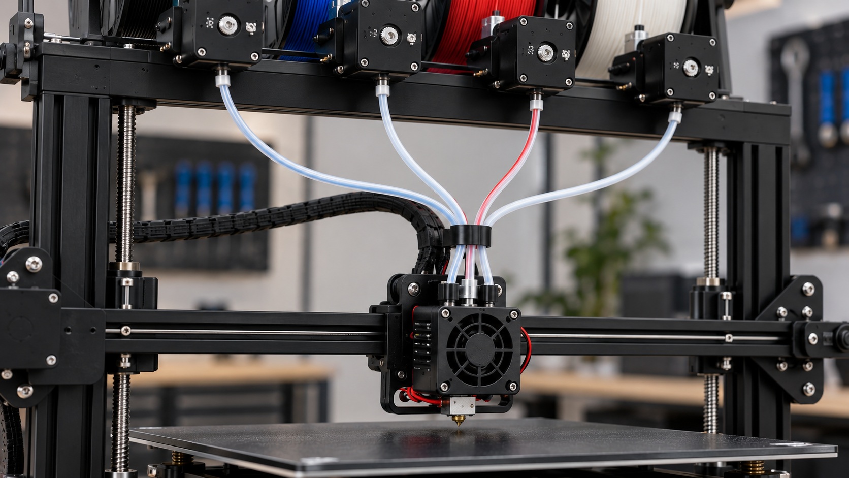 Detalle de hotend multientrada para mezcla de color en ZONESTAR Z8P